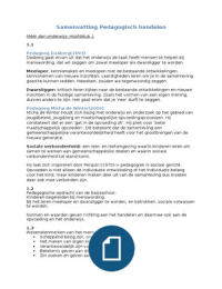 Samenvatting pedagogisch handelen