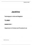  Techniques in trial and litigation  TLI4801  SEMESTER 1  Department of Criminal and Procedural Law