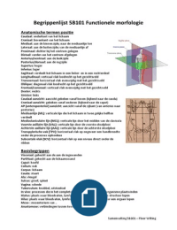 Samenvatting Functionele Morfologie