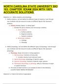 NORTH CAROLINA STATE UNIVERSITY BIO 163: CHAPTER 1EXAM 2024 WITH 100% ACCURATE SOLUTIONS 