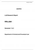 LLB Research Report    RRLLB81   Semester 1 & 2    Department of Criminal and Procedural Law