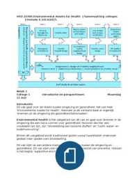 Uitgebreide samenvatting van de colleges van het vak 'Environmental assets for health'