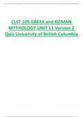 CLST 105 GREEK and ROMAN  MYTHOLOGY UNIT 11 Version 2  Quiz University of British Columbia 