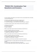 TEXAS CDL Combination Test Questions and Answers