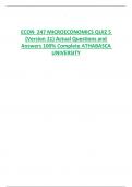 ECON 247 MICROECONOMICS QUIZ 5 (Version 11) Actual Questions and  Answers 100% Complete ATHABASCA  UNIVERSITY