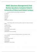 BMGT (Business Management) Final  Review Questions Complete Rated A University of Mary Land Global Campus