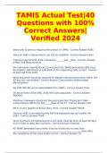 TAMIS Actual Test|40 Questions with 100% Correct Answers| Verified 2024