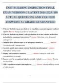 CSST BUILDING INSPECTION FINAL EXAM VERSION C LATEST 2024-2025 (150 ACTUAL QUESTIONS AND ANSWERS WELL GRADED A+