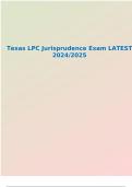 Texas LPC Jurisprudence Exam LATEST 2024/2025