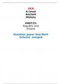 OCR  A Level Ancient History  H407/21 Republic and Empire  Question paper And Mark Scheme  merged 