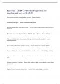 Fresenius ~ CCHT Certification Preparation Test questions and answers Graded A.