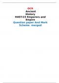OCR  Ancient History H407/23 Emperors and Empire Question paper And Mark Scheme  merged 