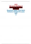 OCR AS Level Biology A H420/02 Biological diversity Question paper And Mark Scheme merged for June 2023 