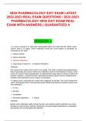 HESI PHARMACOLOGY EXIT EXAM LATEST 2022-2023 REAL EXAM QUESTIONS / 2022-2023 PHARMACOLOGY HESI EXIT EXAM REAL EXAM WITH ANSWERS | GUARANTEED A