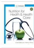 Test Bank - Nutrition for Health and Healthcare, 8th Edition (DeBruyne, 2024)    1. Overview of Nutrition and Health.