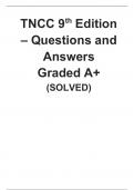 TNCC 9th Edition – Questions and Answers  Graded A+  (SOLVED)
