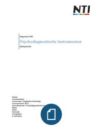 Voor- en Eindopdracht Psychodiagnostische Instrumenten 6784