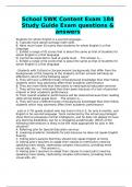 School SWK Content Exam 184 Study Guide Exam questions & answers