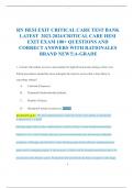 RN HESI EXIT CRITICAL CARE TEST BANK LATEST 2023-2024/CRITICAL CARE HESI EXIT EXAM 100+ QUESTIONS AND CORRECT ANSWERS WITH RATIONALES BRAND NEW!!|A-GRADE 