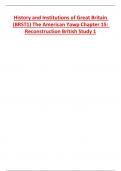 History and Institutions of Great Britain (BRST1) The American Yawp Chapter 15: Reconstruction British Study 1 