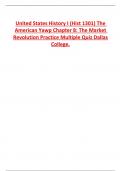 United States History I (Hist 1301) The American Yawp Chapter 8: The Market Revolution Practice Multiple Quiz Dallas College. 