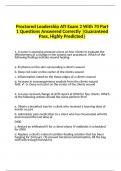 Proctored Leadership ATI Exam 2 With 70 Part 1 Questions Answered Correctly |Guaranteed Pass, Highly Predicted|