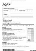 AS Level 2023 AQA Chemistry Paper 1 QP AND MARKSCHEME [VERIFIED]