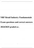 NRF Retail Industry Fundamentals Exam questions and correct answers 2024/2025 graded a+.