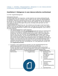 Samenvatting collegestof boek week 1-5 (Verdieping Staats- en bestuursrecht)