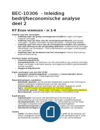 BEC-10306 - samenvatting inleiding bedrijfseconomische analyse