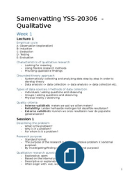 YSS-20306 - samenvatting colleges qualitative