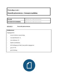 Werkgroep 1 Financiële gebeurtenissen en vermogensvergelijking