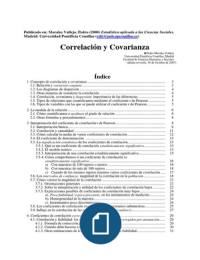 Métodos de Investigación Educativa. La correlación y la covarianza. 