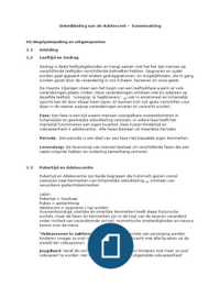 Ontwikkeling van de Adolescent (OvdA) Samenvatting