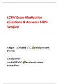 LCSW Exam Medication  Questions & Answers 100%  Verified