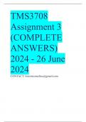 TMS3708 Assignment 3 (COMPLETE ANSWERS) 2024 - 26 June 2024