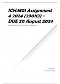 ICH4801 Assignment 4 2024 (390113) - DUE 20 August 2024