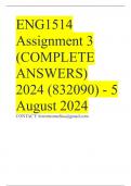 ENG1514 Assignment 3 (COMPLETE ANSWERS) 2024 (832090) - 5 August 2024