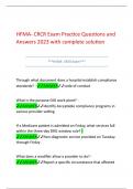 HFMA- CRCR Exam Practice Questions and  Answers 2023 with complete solution ***HFMA- CRCR Exam***