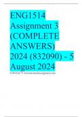 ENG1514 Assignment 3 (COMPLETE ANSWERS) 2024 (832090) - 5 August 2024