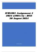 ICH4801 Assignment 4 2024 (390113) - DUE 20 August 2024