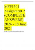 MFP1501 Assignment 2 (COMPLETE ANSWERS) 2024 - 18 June 2024