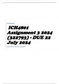 ICH4801 Assignment 3 2024 (322793) - DUE 22 July 2024