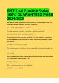 EMT Final Practice Fisdap 100% GUARANTEED PASS  2024/2025