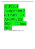 MIP2601 Assignment 2 (COMPLETE ANSWERS) 2024 - 12 June 2024