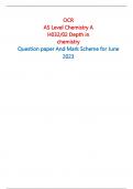 OCR AS Level Chemistry A H032/02 Depth in chemistry Question paper And Mark Scheme for June 2023 