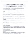 Life and Health Insurance Exam  Kentucky State Exam Q&A 2024