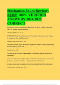 BEST REVIEW Mechanics Exam ReviewNEIEP 100% VERIFIED  ANSWERS 2024/2025  CORRECT