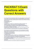 PACKRAT 5 Exam Questions with Correct Answers.docx
