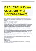 PACKRAT 14 Exam Questions with Correct Answers.docx